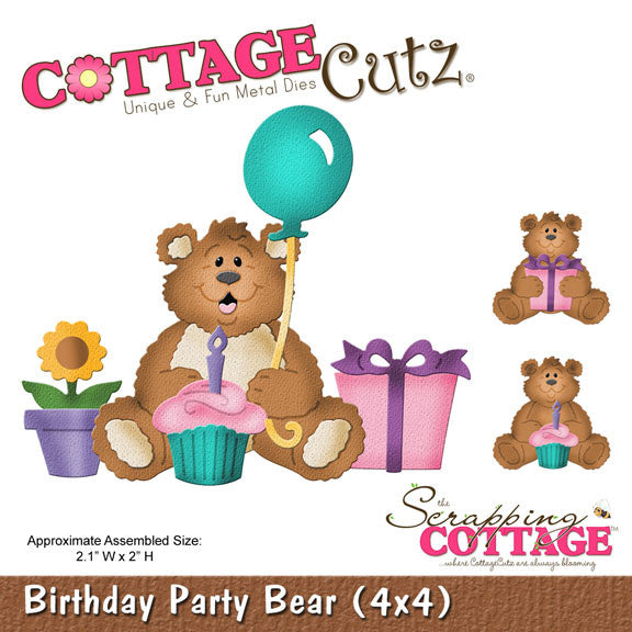 Suaje de Corte de Oso y Regalo / Birthday Party Bear Descontinuado Cottage Cutz