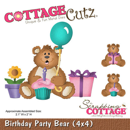 Suaje de Corte de Oso y Regalo / Birthday Party Bear Descontinuado Cottage Cutz