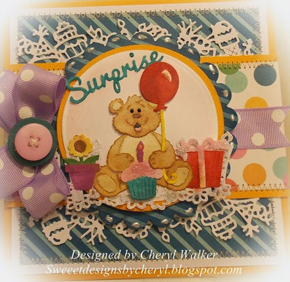 Suaje de Corte de Oso y Regalo / Birthday Party Bear Descontinuado Cottage Cutz