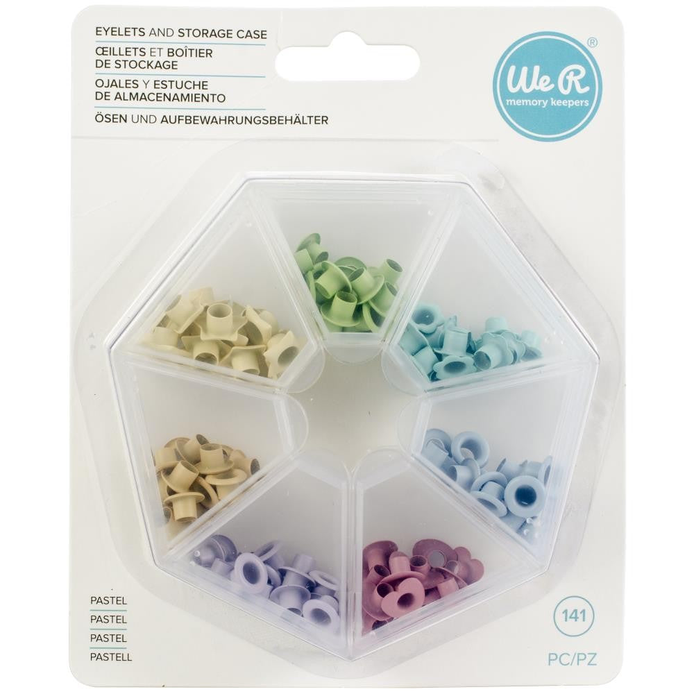 Pastel Eyelets With Storage Case / Ojillos Colores Pastel con Estuche Descontinuado We R Memory Keepers