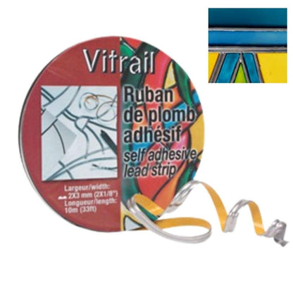 Self Adhesive Lead Strip / Cinta Adhesiva de Plomo para Vitral Descontinuado Pebeo
