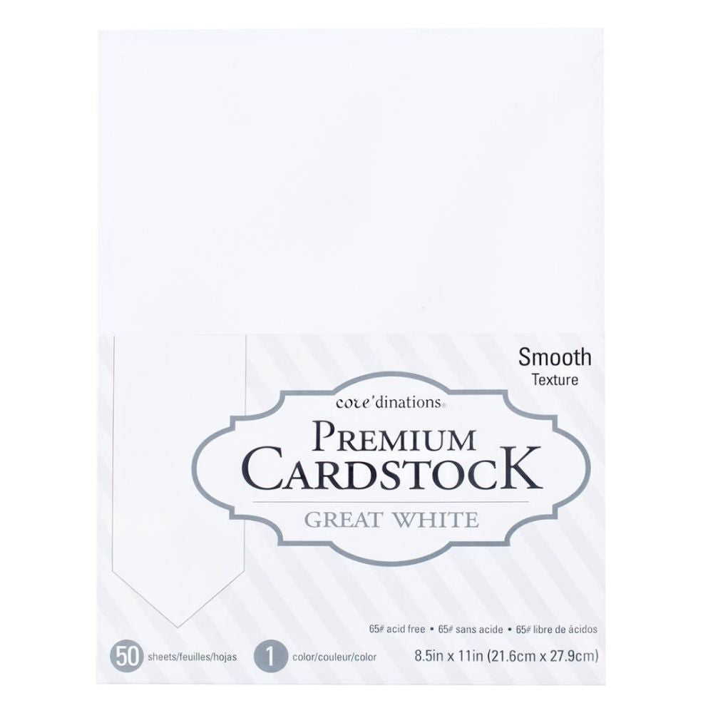 Smooth White Cardstock / 50 Hojas Cartulina Blanca Papel Core&