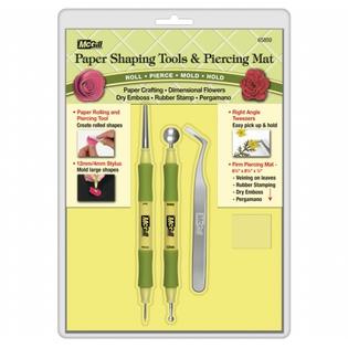Paper Shaping Tool &amp; Piercing Mat / Herramientas y Tapete para Realizar Flores de Papel Descontinuado Mc Gill