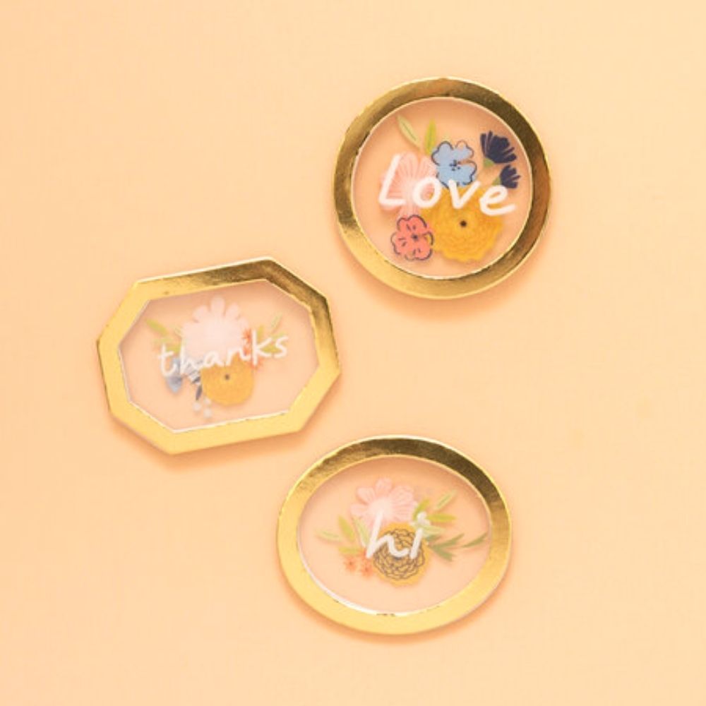 Reaching Out Pressed Flowers Stickers / Estampas Flores 3D Stickers American Crafts