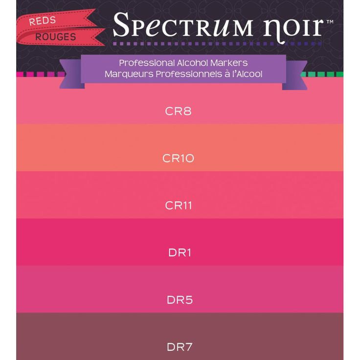 Spectrum Noir Reds 6 pz. / Marcadores con Base de Alcohol Descontinuado Crafter&