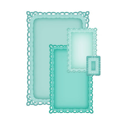 Romantic Rectangles Dies / Suajes de Corte de Rectángulo con Encajes Descontinuado Spellbinders