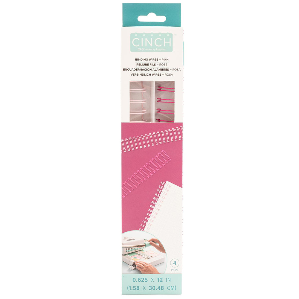 Cinch Wires Pink 0.625" / 4 Arillos Metálicos Rosas Arillos para Engargolar We R Memory Keepers