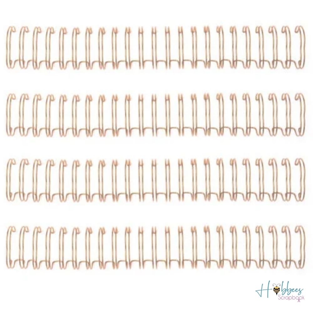 Cinch Wires Rose Gold 0.625&quot; / 4 Arillos Metálicos Oro Rosa Arillos para Engargolar We R Memory Keepers