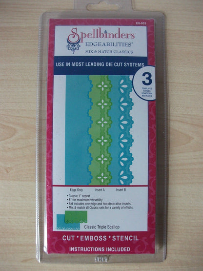 Classic Triple Scallop Dies and Emboss / Suaje y Realce Triple Onda Descontinuado Spellbinders