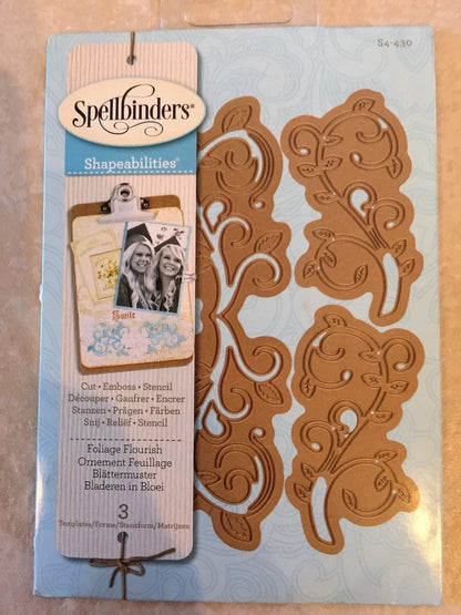 Shapeabilities Dies Foliage Flourish / Suajes de Corte Curvas y Follaje Descontinuado Spellbinders