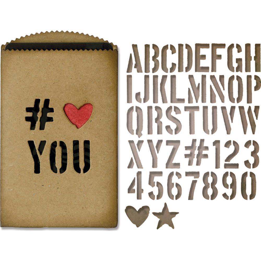 Tim Holtz Letters Die Set / Suajes de Letras Descontinuado Sizzix