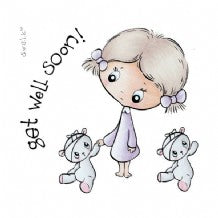 Get Well Soon Rubber Stamp Collection / Sellos de Goma Mejórate Pronto Descontinuado Crafter&