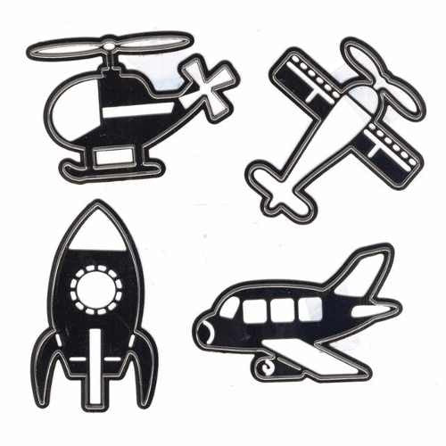 Suaje De Corte de Aviones, Helicóptero y Cohete / Planes, Helicopter &amp; Rocket Descontinuado Joy Crafts