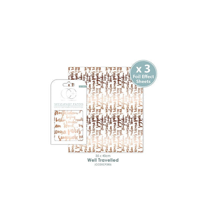 Découpage Paper Well Travelled / Papel para Decoupage Viajes DESCONTINUADO Craft Consortium