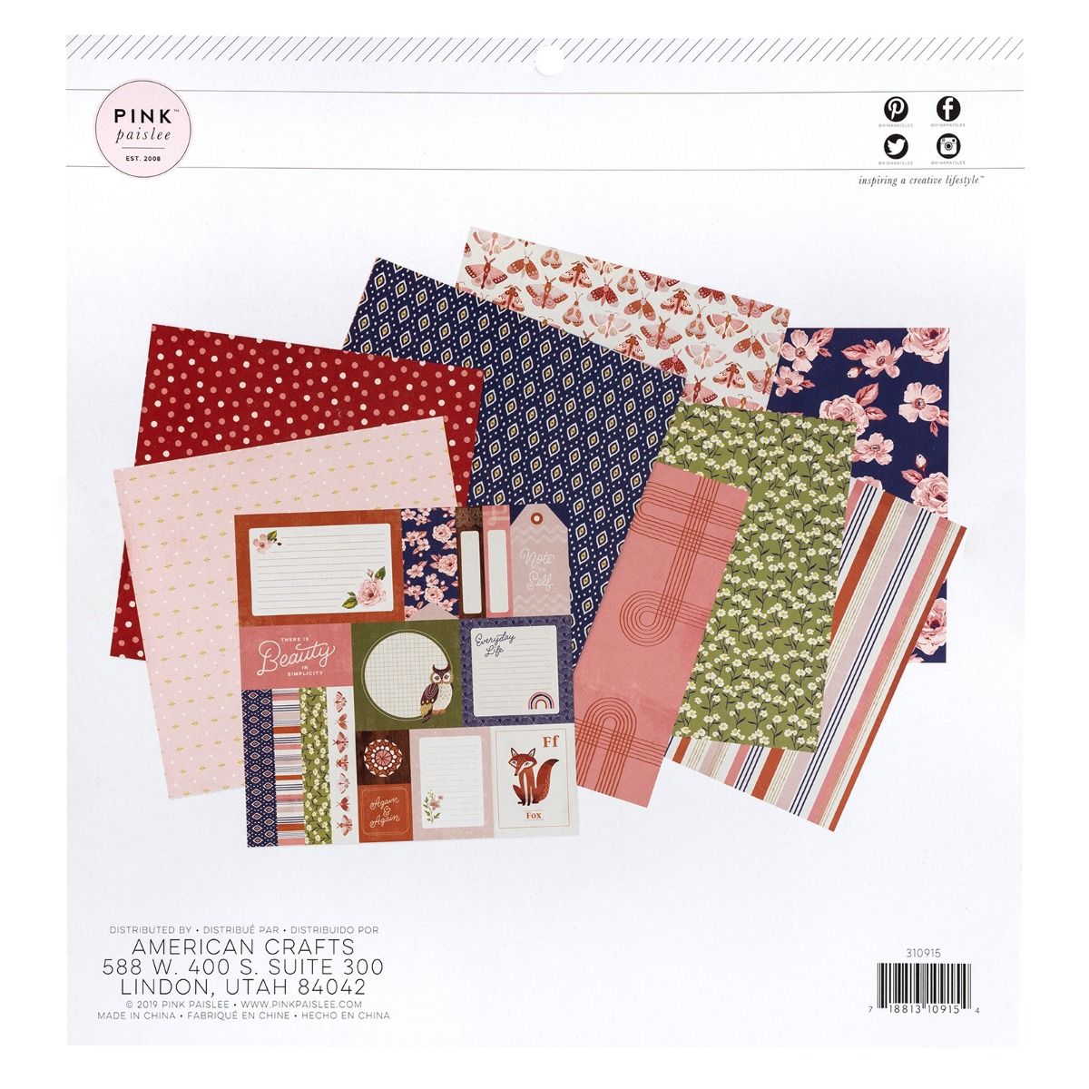 Again and Again Paper Pad / Block de Papel Decorado Descontinuado American Crafts