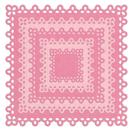 Suaje de Corte de Cuadros de Encajes / Nesting Doily Squares Descontinuado LifeStyle Crafts