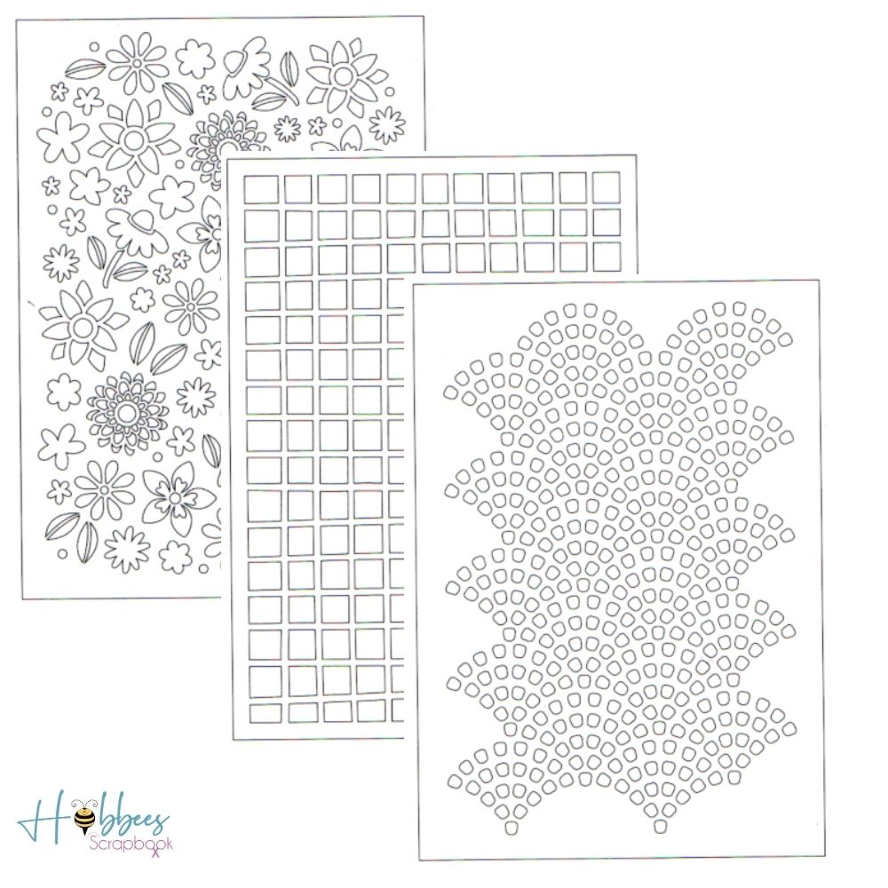Buenos Dias Stencils / Set 3 Esténciles 6 x 8.5"  American Crafts