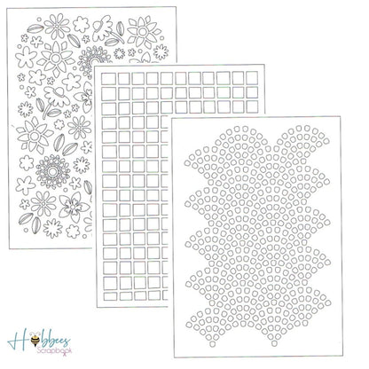 Buenos Dias Stencils / Set 3 Esténciles 6 x 8.5"  American Crafts