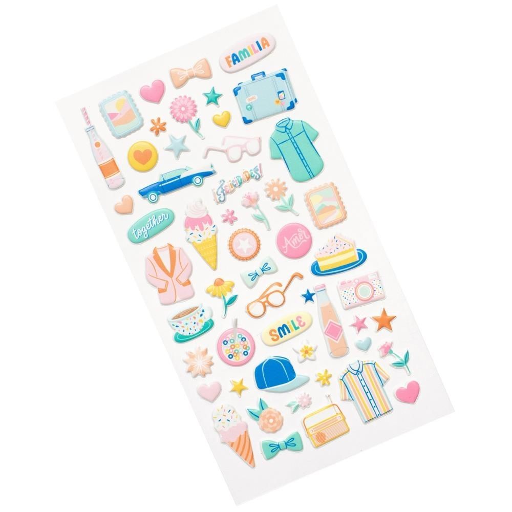 Buenos Dias Mini Puffy Stickers / Estampas en 3D Decorativas Stickers American Crafts