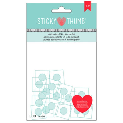 Flat Sticky Dots 1/4" / 300 Puntos Adhesivos Planos 6 mm Descontinuado American Crafts