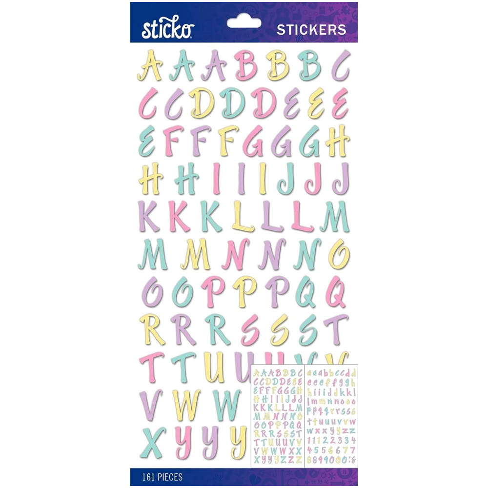 Trendy Pastel Brush Alphabet Stickers / Estampas de Alfabeto Pastel Descontinuado Sticko