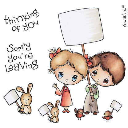 Thinking of You SWALK Rubber Stamp Collection / Sellos de Goma Pensando en Ti Descontinuado Crafter&