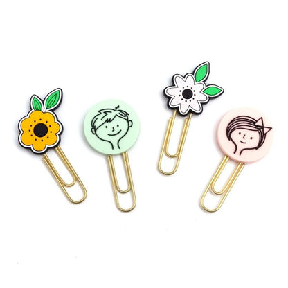 This Is Family Metal Clips / Clips Metálicos Flores y Niños Adornos / Embellishments Pebbles