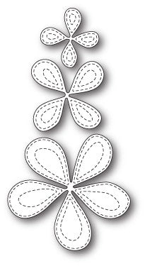 Stitched Bloom Trio Die / Suaje de Corte Trio Flores Descontinuado Poppy Stamps