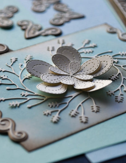 Stitched Bloom Trio Die / Suaje de Corte Trio Flores Descontinuado Poppy Stamps