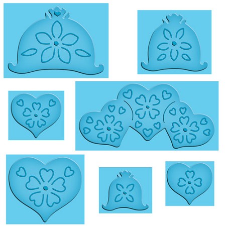 Enhanceabilities Pop-Up Dies Hearts &amp; Flowers / Suajes y Realce Corazones y Flores Descontinuado Spellbinders