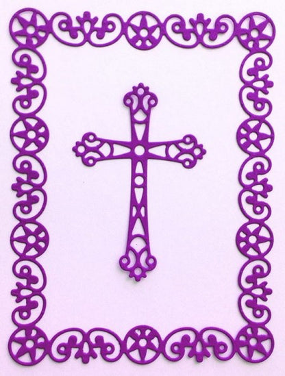 Frame with Cross / Cruz con Marco Descontinuado Cheery Lynn Designs