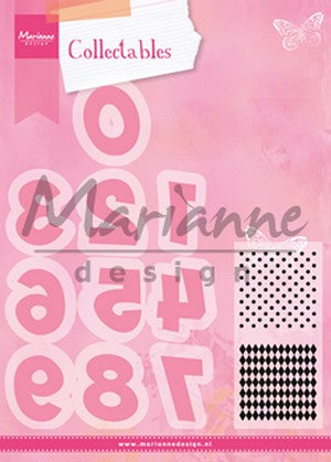 Party Numbers Die &amp; Stamp / Set de Suajes y Sellos Números de Fiesta Descontinuado Marianne design