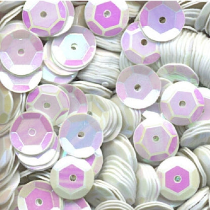 Cupped Sequins White Iridescent / Lentejuelas Blanco Tornasol Descontinuado Darice