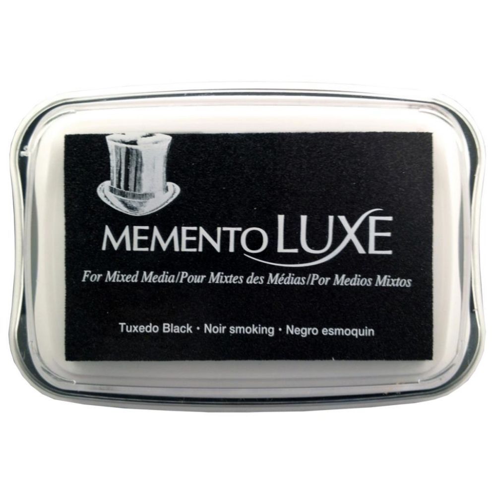 Tuxedo Black Memento Luxe / CojÃn de Tinta para Sellos Negro Tintas TSUKINEKO