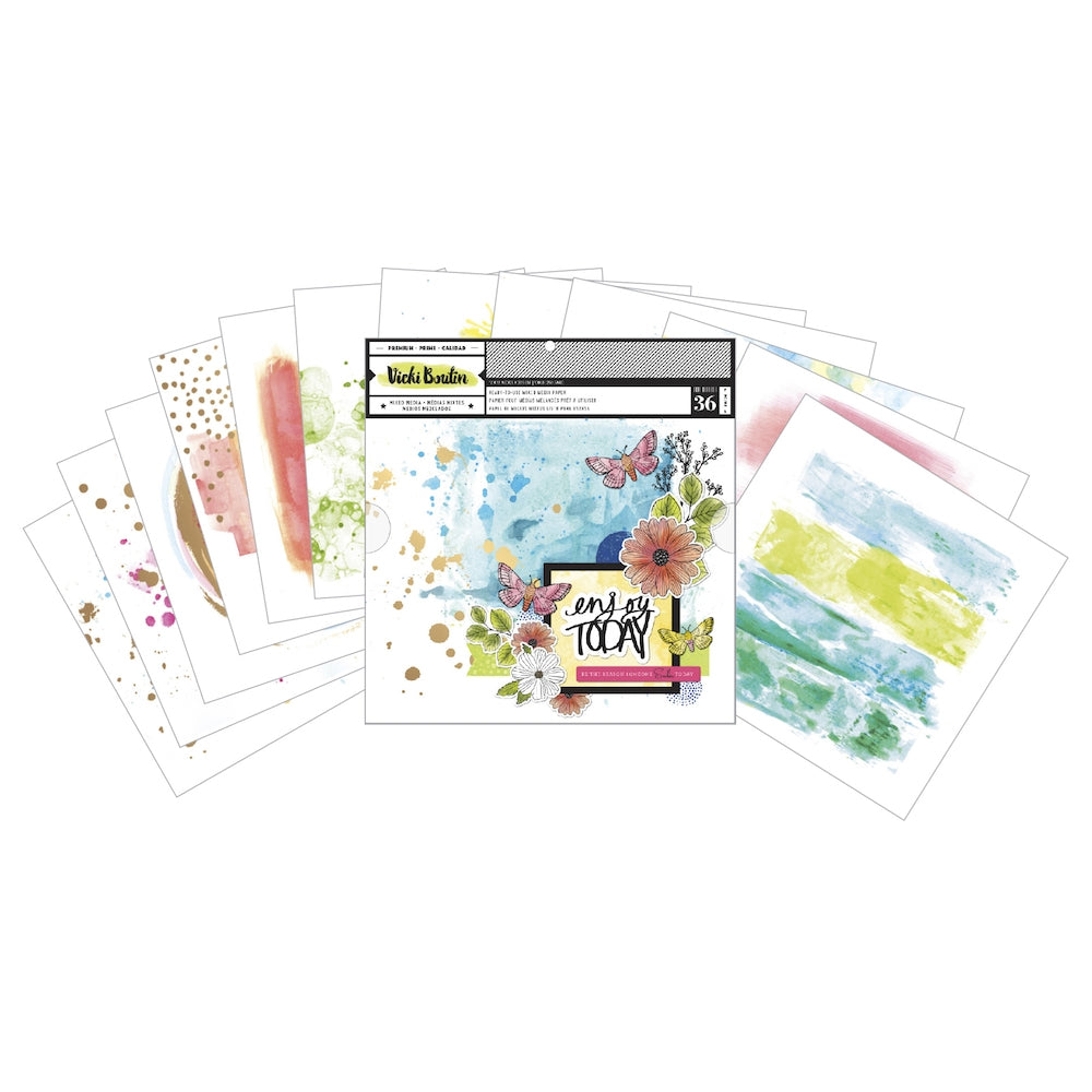 Vicki Boutin Mixed Media Backgrounds Paper / Papel Para Medios Mixtos, Fondos Papel American Crafts