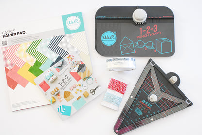 1-2-3 Punchboard Pack / Oferta, Paquete de Tablas y Cintas Descontinuado We R Memory Keepers
