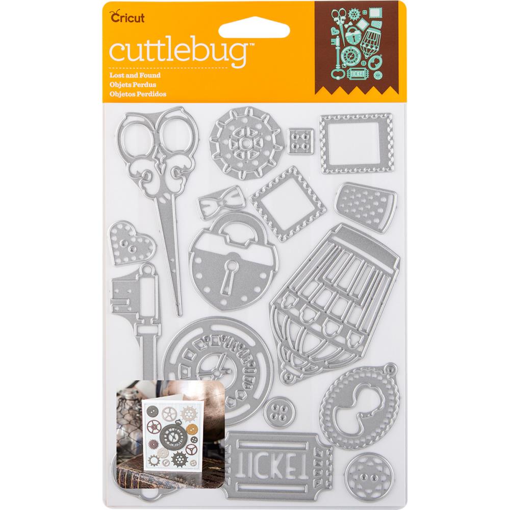 Cut &amp; Emboss Die Lost And Found 16 pc / Suajes Objetos Perdidos Descontinuado Cuttlebug