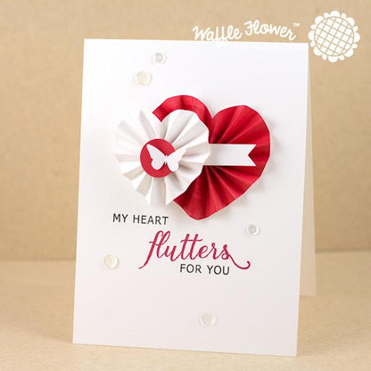 Flower Die Rosette Hearts Template / Suaje de Roseta de Corazón Descontinuado Waffle Flower