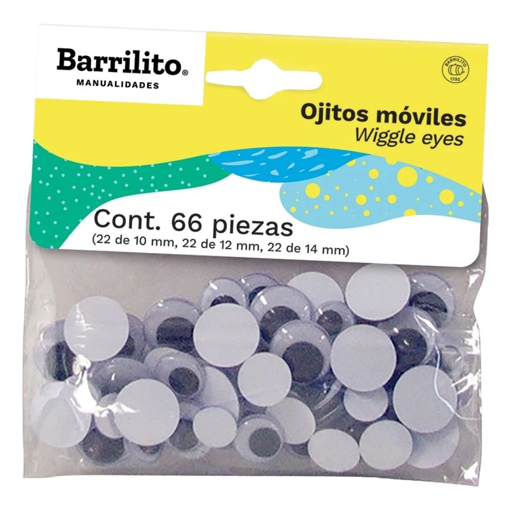 Paquete Ojitos Móviles Circulares de 14, 12 y 10 mm Descontinuado Barrilito